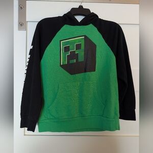 Minecraft youth sweatshirt size large. Green And Black Hooded Sweatshirt
